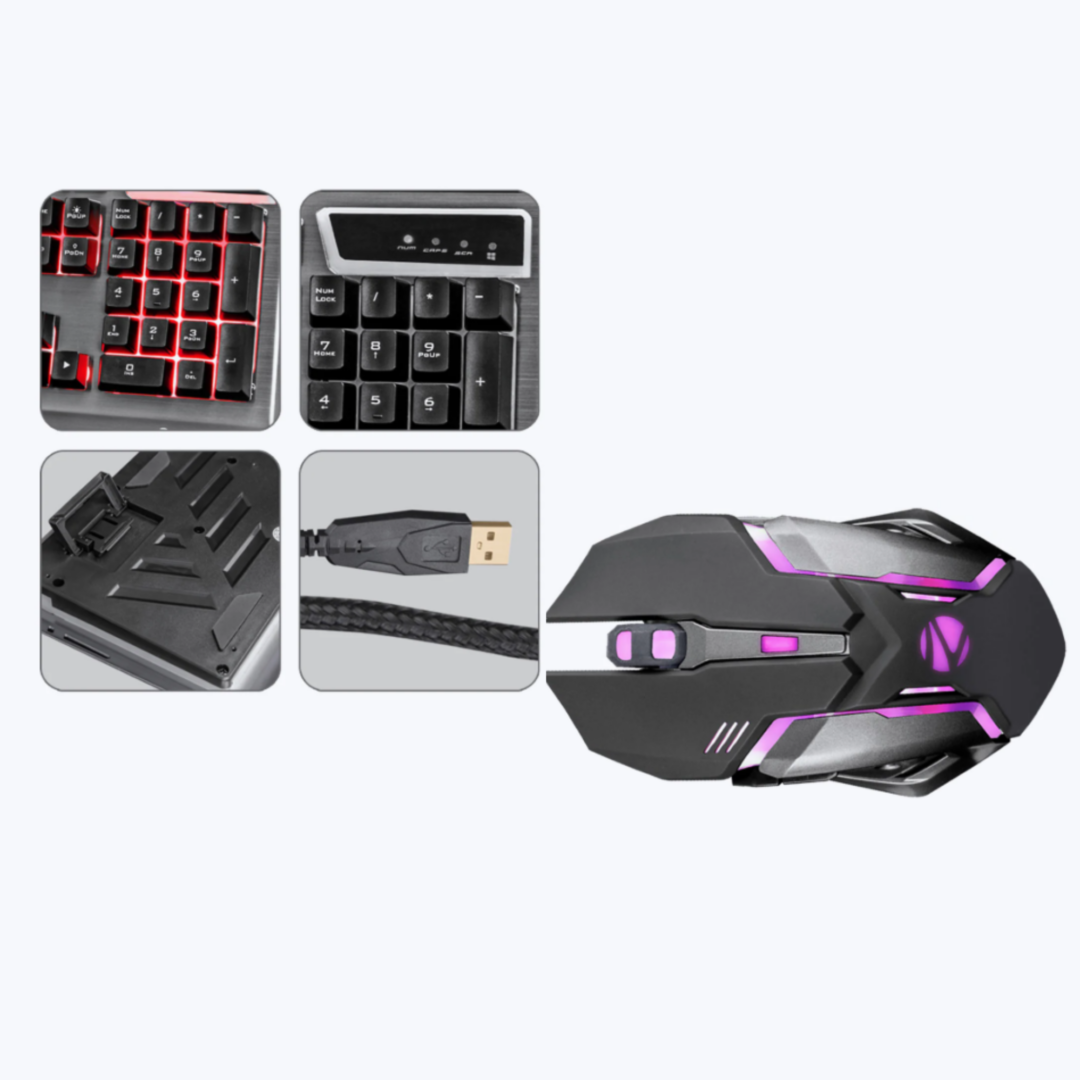 Zebronics Transformer USB Gaming Keyboard with Multicolor LED, Aluminum Body, Braided Cable - Image 3