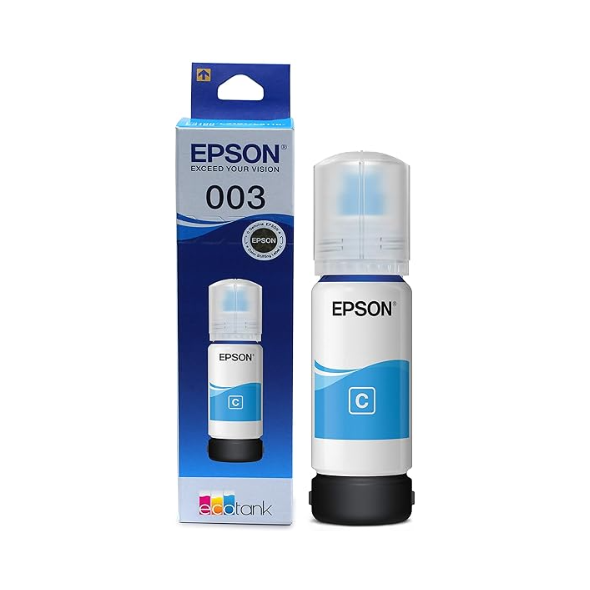 Epson Ink Bottle 003 V198 Cyan Epson 003 Cyan Ink Bottle - Image 1