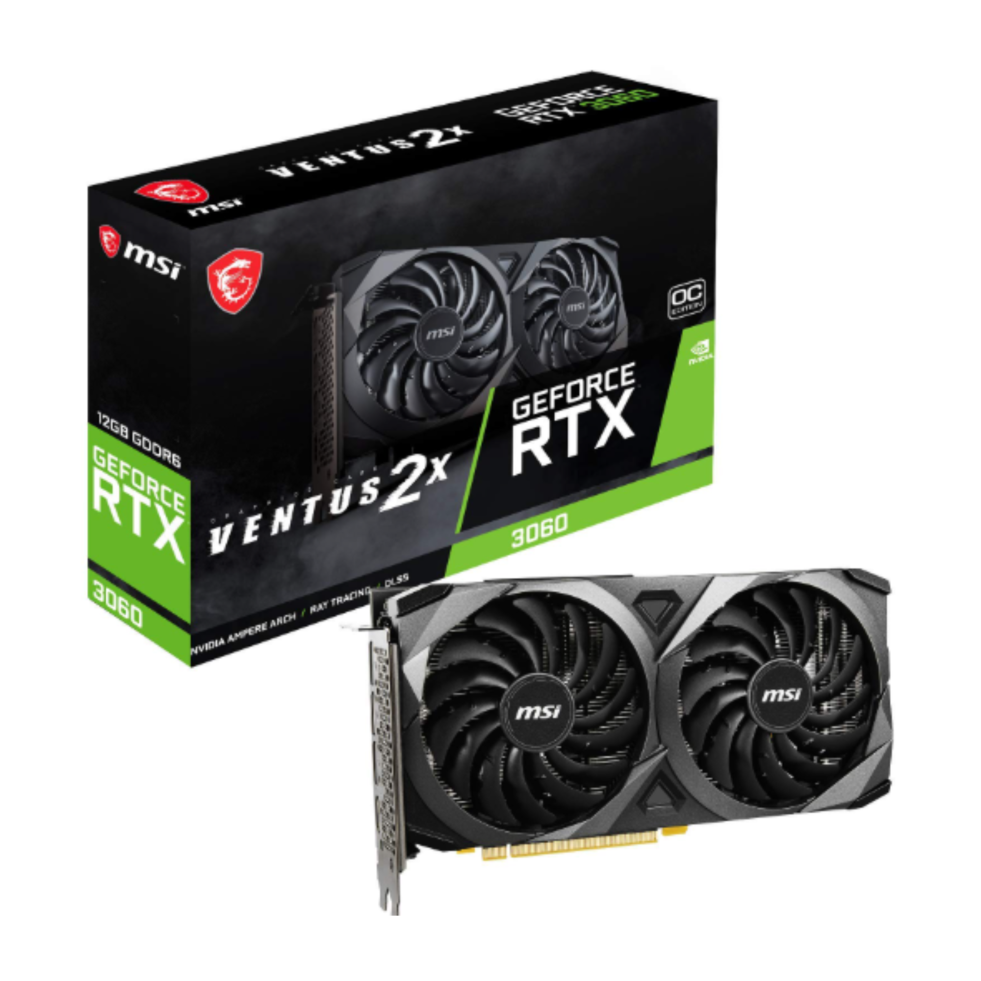 MSI Geforce RTX 3060 Ventus 2x 12GB OC GDDR6 Graphics Card MSI Geforce RTX 3060 Ventus 2x 12GB OC GDDR6 Graphics Card - Image 1