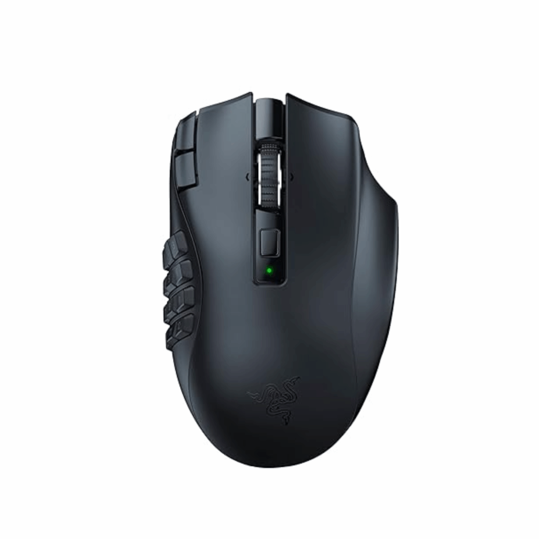 Razer Naga V2 HyperSpeed Wireless MMO Gaming Mouse – 30K DPI, 19 Buttons, HyperScroll Wheel