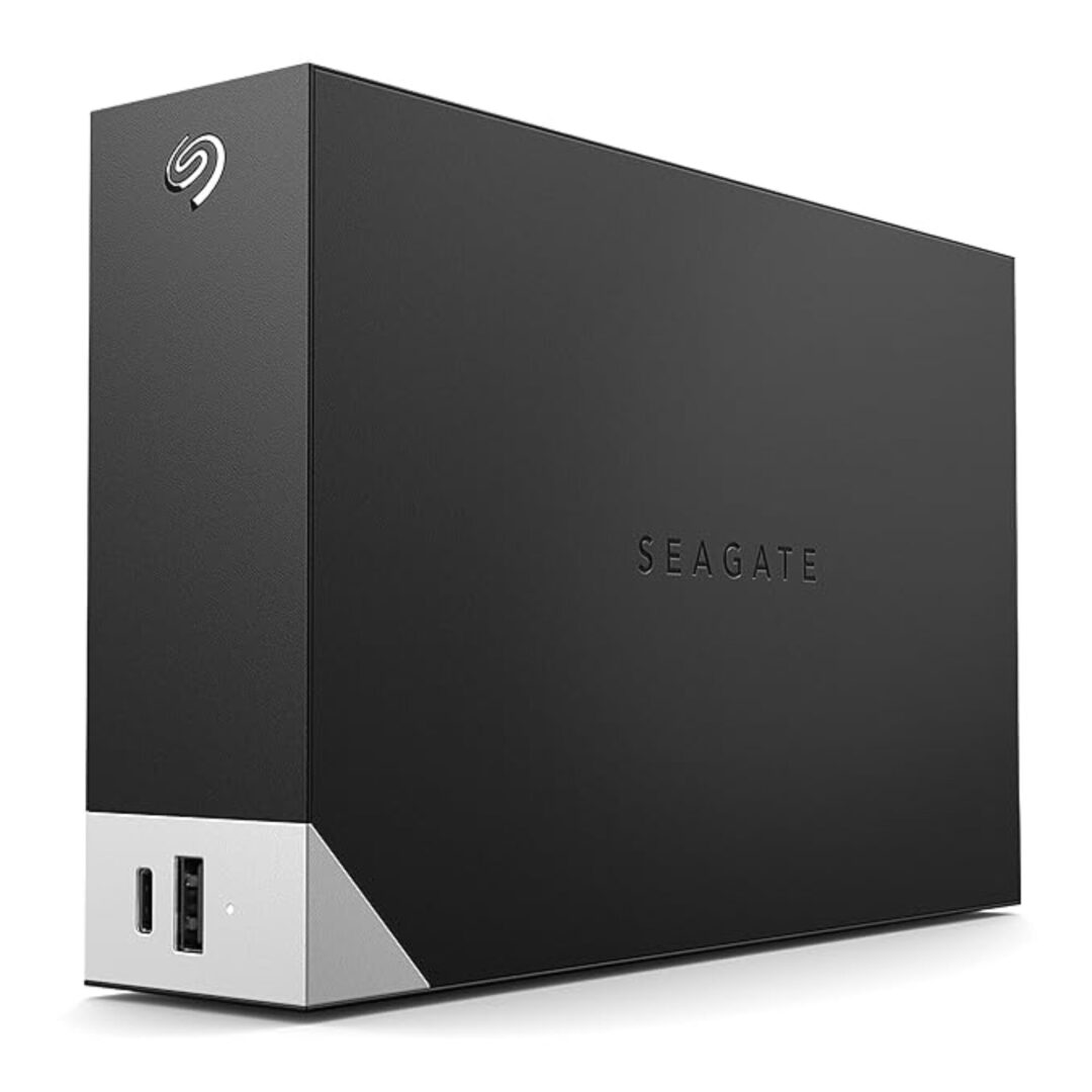 Seagate 4TB One Touch Hub External 3.5" Hard Drive – USB-C & USB 3.0, Built-in Hub, Password Protection