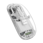 ZEBRONICS Sheer Rechargeable Wireless Mouse – Dual Mode, Silent, Transparent RGB Design (White)