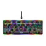 Ant Esports MK1300 V2 Mechanical Gaming Keyboard | 61-Key Compact Mini Keyboard | Hot-Swappable Red Switches | RGB Backlit | Wired USB | Black