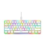 Ant Esports MK1300 V2 Mechanical Gaming Keyboard | 61-Key Compact Mini Keyboard | Hot-Swappable Red Switches | RGB Backlit | Wired USB | White