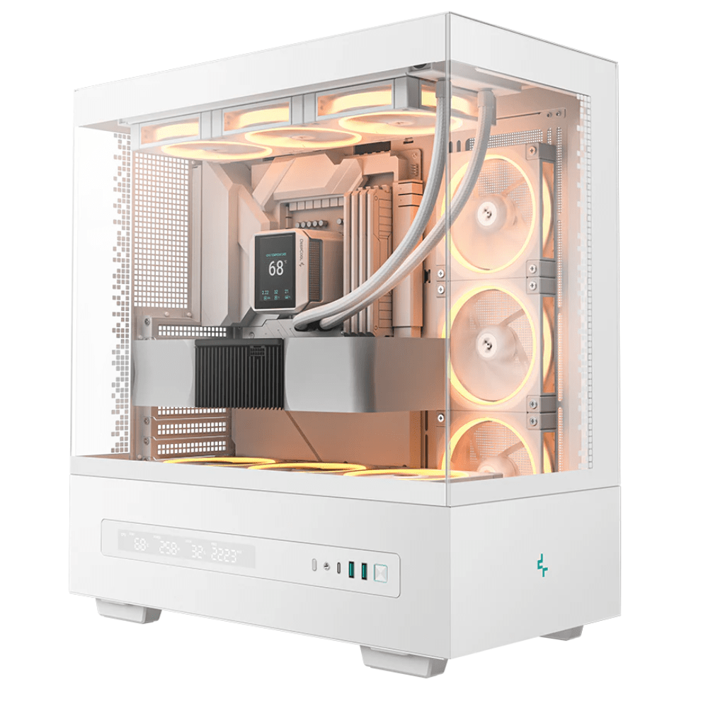 DeepCool CH690 Digital WH ATX Mid Tower Case Tempered Glass High Airflow RGB Fans